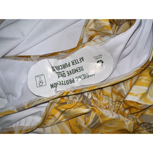 Niptuck Swimsuit Gold Yellow Floral Palm Print Multifit Cup Women 8 NWT - Picture 12 of 16